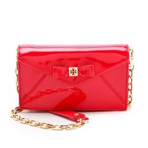 Tory Burch Bow Envelope Red Cross Body Bag